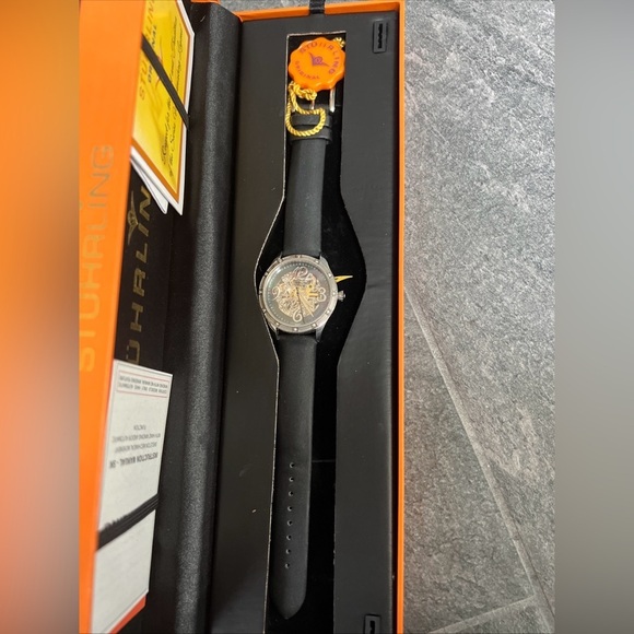 Stuhrling SkeletonWatch With Black Leather Band - Picture 3 of 10